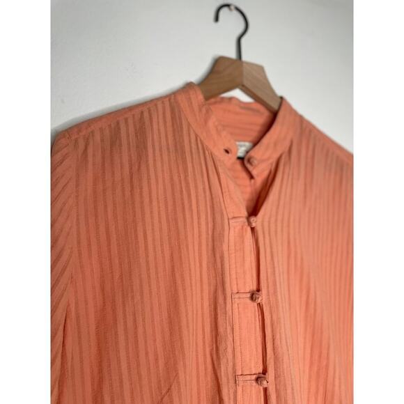 J. Jill Tunic Top XS Orange Button Up Modest Long Sleeve Minimalist - Picture 2 of 8